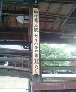 蒲原祭り米の出来栄え占い結果